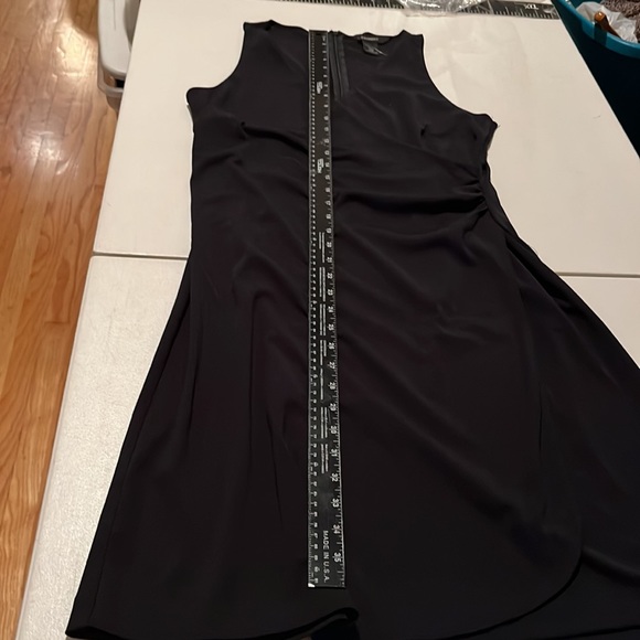 Express black sleeveless faux wrap dress shirred detail size large fits 10 - Picture 6 of 11